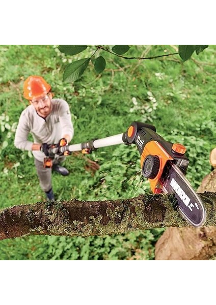 WG349E 20VOLT 2.0AH Li-Ion Tek Akülü 20CM Profesyonel Teleskobik Saplı Açı Ayarlı Zincirli Dal Budama fırsatları