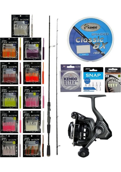 Yekoutdoor Fireworm Lrf Seti Okuma Epixor Lrf Ultra Light Game Spin 213CM 1-8gr 2 Parça Olta Kamışı&okuma Acuador 2500A Olta Makinesi