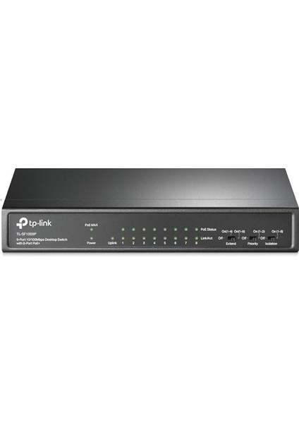 TL-SF1009P, 9-Port 10/100MBPS Desktop Switch With 8-Port Poe+