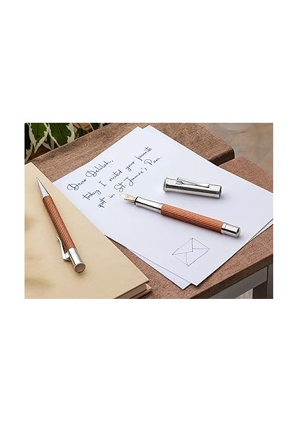 Von Faber-Castell Klasik Tükenmez Kalem, Pernambuco Ahşap Gövde, Platin Kaplama, B Uç Kalınlığı, El Yapımı indirimleri