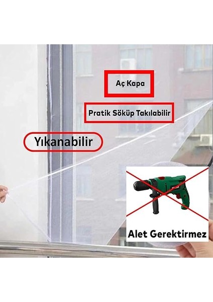 Hazır Sineklik Tülü Çift Kat Sök Tak Pratik Yıkanabilir Pencere Kapı Sinekliği 150X125 cm indirimleri