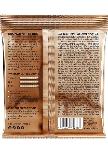 Ball Earthwood Ekstra Hafif Akustik Gitar Telleri Fosfor Bronz 3'lü Paket, Ölçü 10-50 fiyatları