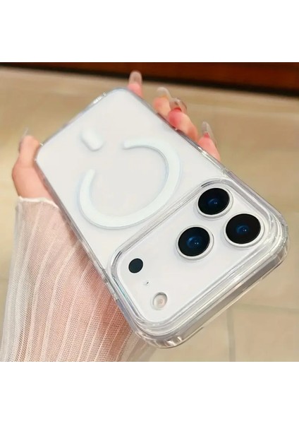 Apple Iphone 17 Pro Uyumlu Şeffaf Magsafe Kılıf Darbe Emici Silikon, Kamera Korumalı, Manyetik