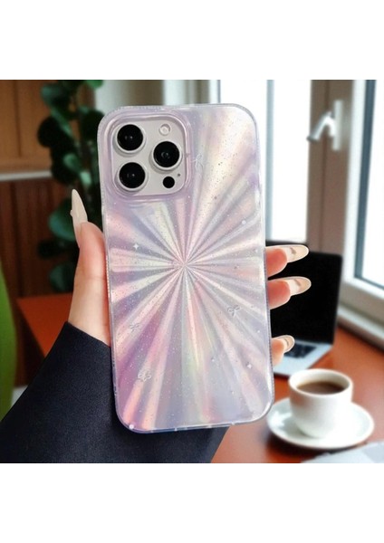 Apple iPhone 16 Pro Uyumlu Çok Renkli Yıldız Patlaması Desenli Parlak Şeffaf Silikon Kılıf Hologram modelleri