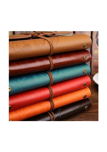 Yaprak Baskılı Deri Kapaklı Günlük Not Defteri Özel Tasarım Hediyelik Siyah indirimleri