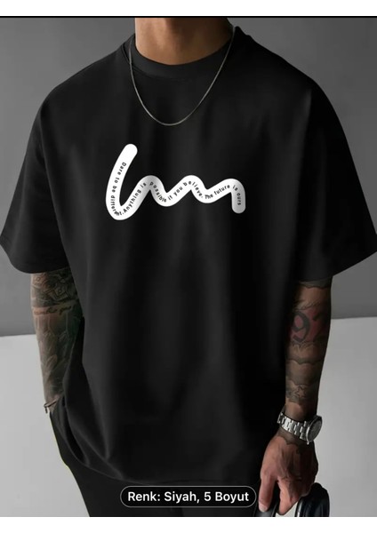 Erkekler Için Amerikan Moda Trendi Yuvarlak Yakalı Rahat Üst, Ilginç Çizgili Grafik Baskılı Oversize