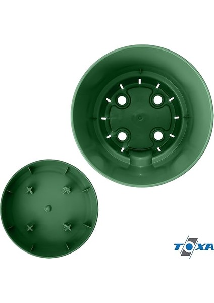 Begonya Saksı Tabaklı Drenajlı Mat Plastik Çiçek Saksısı (Yeşil, 3.3 Litre) indirimleri