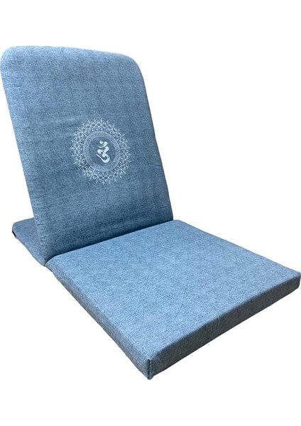 Sandalyesi, Backjack, Sırt Destekli Yer Minderi, Ohm Baskılı Meditasyon Sandalyesi (Mavi) fırsatları