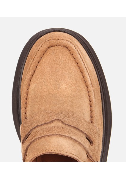 01AYH315720A340 KADIN Süet Deri Taba Dolgu Topuklu Günlük Loafer indirimleri