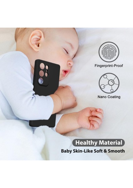 Samsung S25 Ultra Uyumlu Siyah Lansman Seri Liquid Silikon Kılıf, Darbe Emici Yumuşak Koruyucu Kapak modelleri