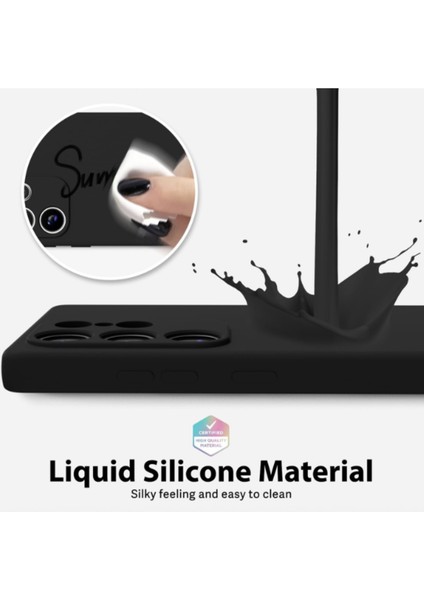Samsung S25 Ultra Uyumlu Siyah Lansman Seri Liquid Silikon Kılıf, Darbe Emici Yumuşak Koruyucu Kapak fırsatları
