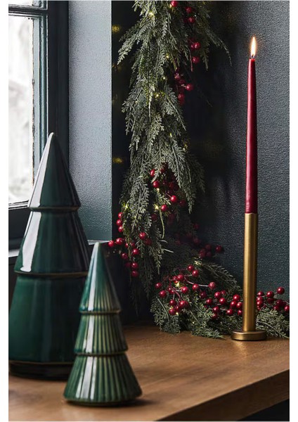 Faux Pre-Lit Hemlock & Berry Garland 6' LED Işıklı Yılbaşı Çelengi fiyatları