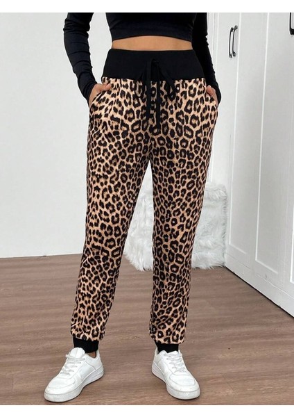 Kadın Yüksek Bel Bağcıklı Desenli Iki Iplik Pantolon fiyatları