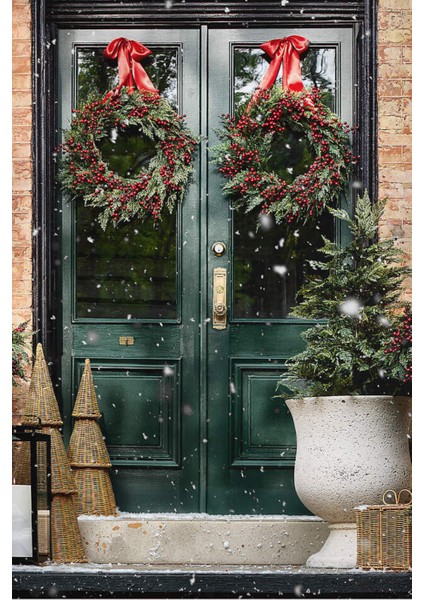 Faux Pre-Lit Hemlock & Berry Garland 6' LED Işıklı Yılbaşı Çelengi fırsatları