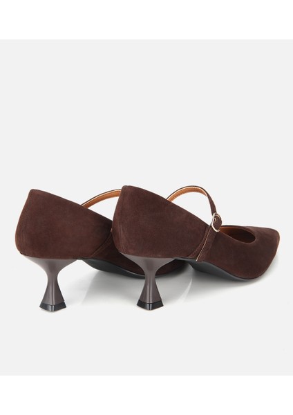 01AYH317710A480 KADIN Süet Deri Mary Jane Kahverengi Ince Bantlı Stiletto fırsatları