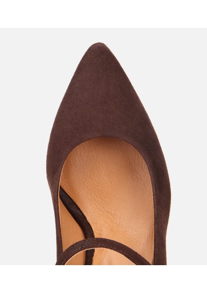 01AYH317710A480 KADIN Süet Deri Mary Jane Kahverengi Ince Bantlı Stiletto indirimleri