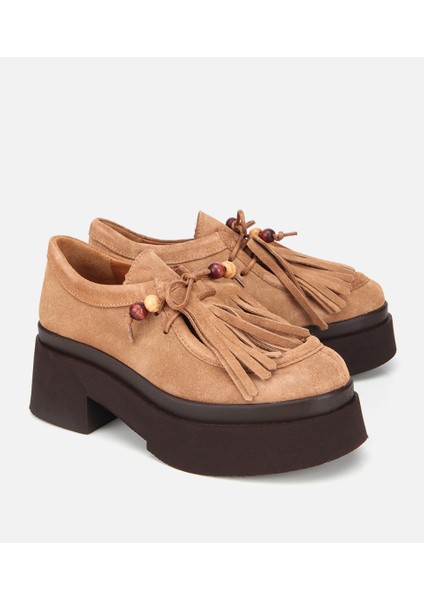 01AYH316840A370 KADIN Süet Deri Taba Püskül Detaylı Kalın Tabanlı Günlük Loafer fiyatları