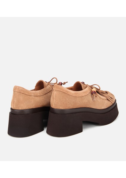 01AYH316840A370 KADIN Süet Deri Taba Püskül Detaylı Kalın Tabanlı Günlük Loafer fırsatları