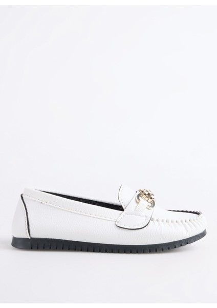 Beyaz Kadın Loafer Inel