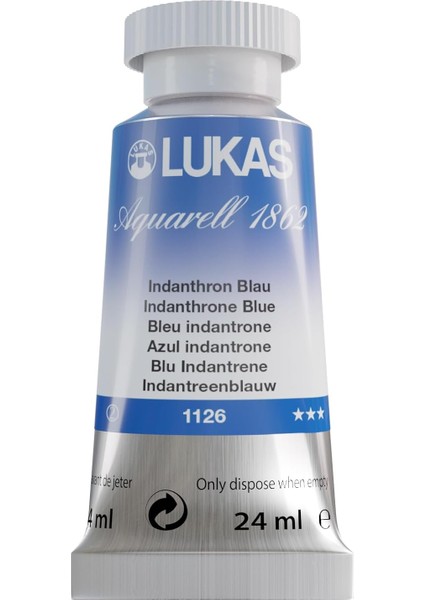 Aqua 1862 24 ml – Profesyonel Kalitede Sulu Boya – Renk Tonu Indanthron Mavisi