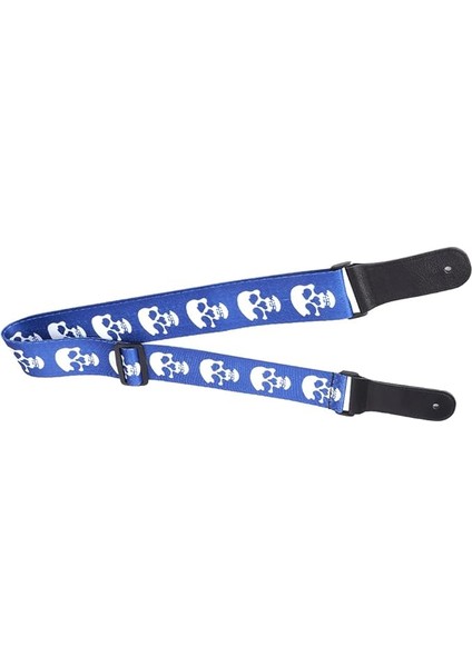 Elektro Gitar Kayışı, Gitar Kayışları, Ukulele Için Bas Için Kafatası Deseni (Mavi)