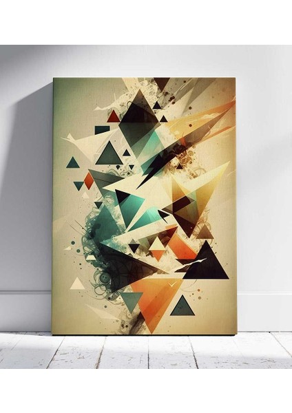 Geometrik Kaos Estetiği Oturma Odası Salon Kanvas Tablo Duvar Resim