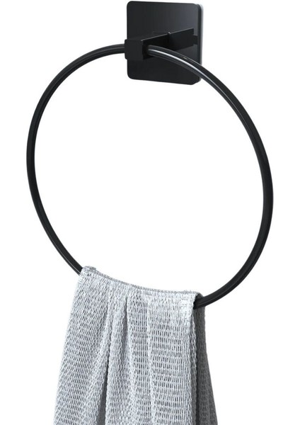 Buffer® Kendiliğinden Yapışkanlı Siyah Paslanmaz Metal Yuvarlak Havluluk fırsatları