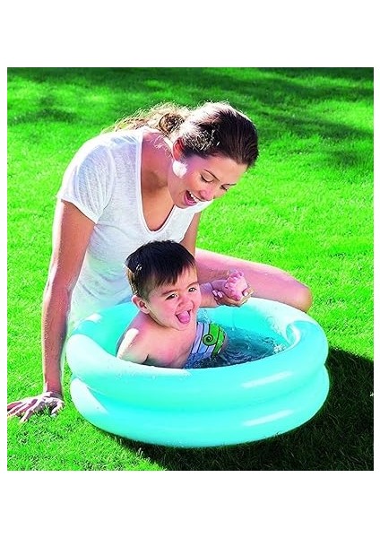Plaj Topu Hediyeli- 51061, 2 Boğum Şişme Zemin Bebek HAVUZU,61X15 cm (Mavi) fırsatları