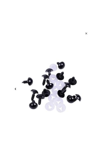 mm Vidalı Güvenlik Göz – 5 Çift (10 Adet) Siyah Plastik Oyuncak Göz Seti – Amigurumi, El Yapımı Oyuncak ve Peluş Için