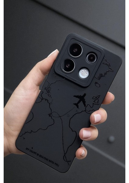 Xiaomi Note 13 Pro 4g Uyumlu – Harita Desenli, Yumuşak Silikon Kılıf, Darbeye Karşı Dayanıklı Kapak