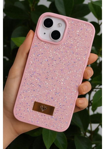 iPhone 14 Plus / 15 Plus Uyumlu – Elmas Tasarımlı, Pembe Taşlı, Işıltılı Pırlanta Silikon Kılıf indirimleri
