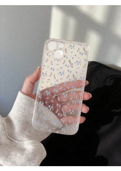 iPhone 15 Plus / 14 Plus Uyumlu Şeffaf Çiçek Desenli Yumuşak Kamera Korumalı Silikon Kılıf modelleri