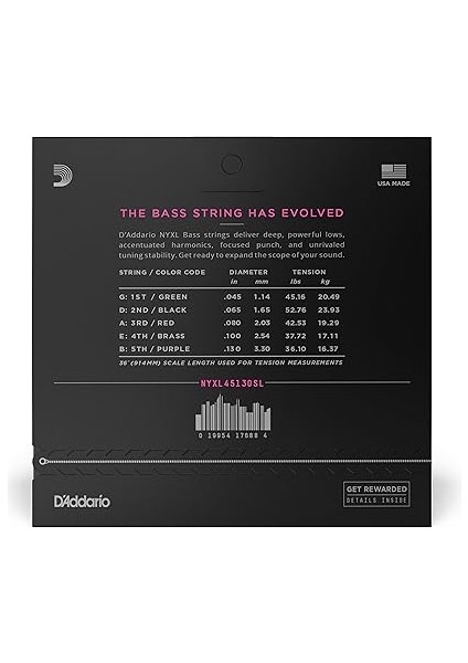 E Bass Gitar Telleri | Telleri E Bass | Bas Gitar Telleri | E Bass Telleri | Bass Gitar Telleri | E-Bas Telleri NYXL45130SL 45–130, Ekstra Uzun Mensur, 5 Telli, Nikel, Gitar fiyatları