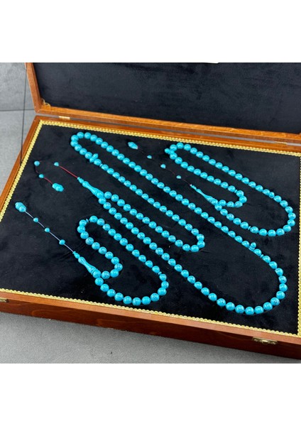 Fahrettin Bülbül Usta Imzalı Tek Adet Arizona Firuze Tespih Seti (99/45/33)