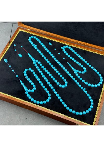 Fahrettin Bülbül Usta Imzalı Tek Adet Arizona Firuze Tespih Seti (99/45/33) modelleri