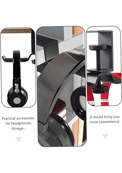 Kulaklık Tutucu Kulaklık Standı Kolay Kurulum Masaüstü Montajı Ev Ofisi Için Siyah fiyatları