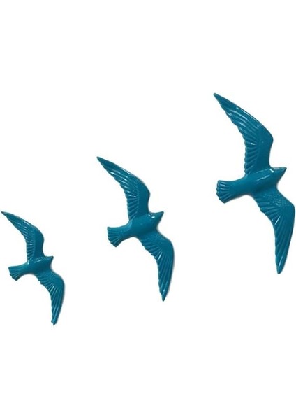 3' Lü Turkuaz Kuş Duvar Süsü fiyatları