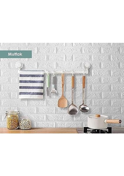 Duvarlar Kendinden Yapışkanlı Estetik 3D Boyut Duvar Kağıdı Paneli Beyaz (Beyaz) fırsatları