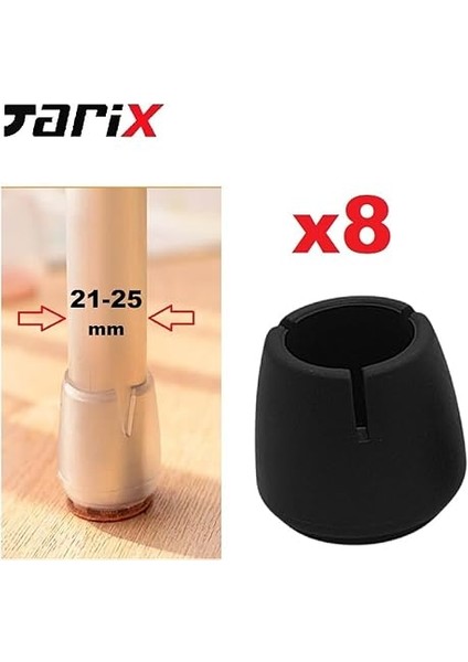 Sandalye Pabucu,masa,koltuk,tabure Ayak Kılıfı 8 Adet Siyah (Medium) fiyatları