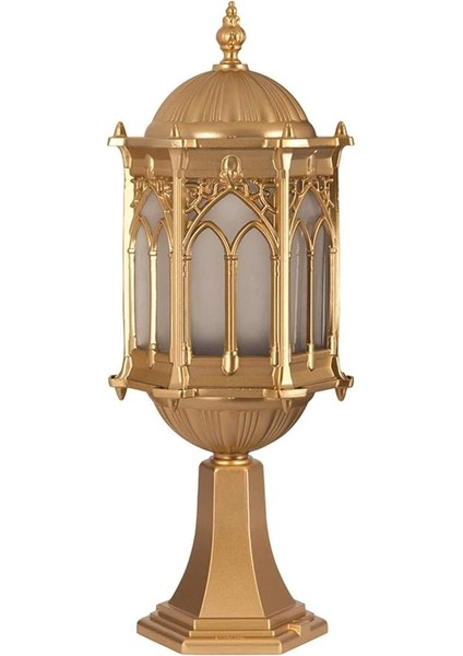 BSU-68051-BSA-KOP Sarı Elektrostatik Toz Boyalı Dış Mekan Aydınlatma, E27, Aluminyum, Döküm Dip, Polikarbon Cam, 20 cm