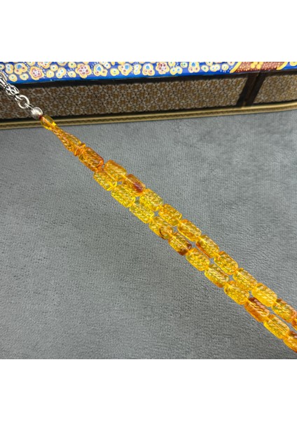 Usta Işçilikli Faseta Kesim Doğal Damla Kehribar Tespih modelleri