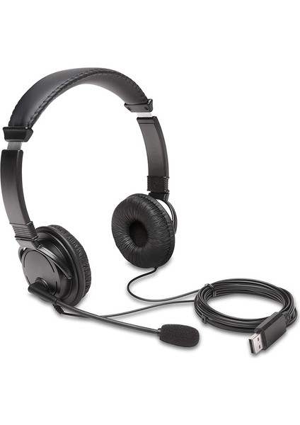 K97601WW USB Hifi Mikrofonlu Kulaklık, Yüksek Kaliteli Stereo Ses, Gürültü Azaltmalı Ayarlanabilir Mikrofon, Iş Veya Oyun Için Profesyonel Konferanslar Için, Siyah