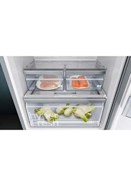 KG56NQWF0N IQ500 Beyaz Seramik Alttan Donduruculu Buzdolabı