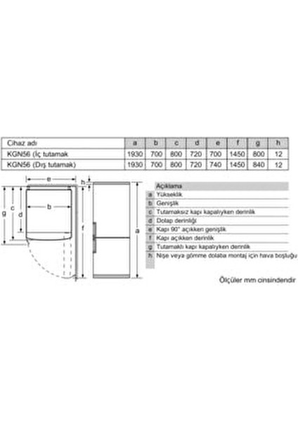 KG56NQWF0N IQ500 Beyaz Seramik Alttan Donduruculu Buzdolabı