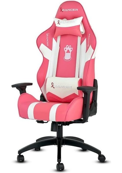 Cross Serisi Profesyonel Oyuncu Koltuğu, Ergonomik Tasarım, 180 Derece Ayarlanabilir Sırt Açısı, Kaliteli Sünger, 130KG Taşıma Kapasiteli Oyuncu Sandalyesi (Pembe)