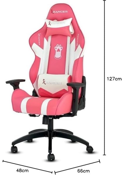 Cross Serisi Profesyonel Oyuncu Koltuğu, Ergonomik Tasarım, 180 Derece Ayarlanabilir Sırt Açısı, Kaliteli Sünger, 130KG Taşıma Kapasiteli Oyuncu Sandalyesi (Pembe) fiyatları