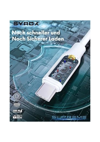 PD25TK Type-C To Type-C Pd 25W Hızlı Data/şarj Kablosu 1 Metre Beyaz modelleri