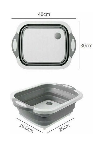 Katlanabilir Süzgeçli Kesme Tahtası ve Badya