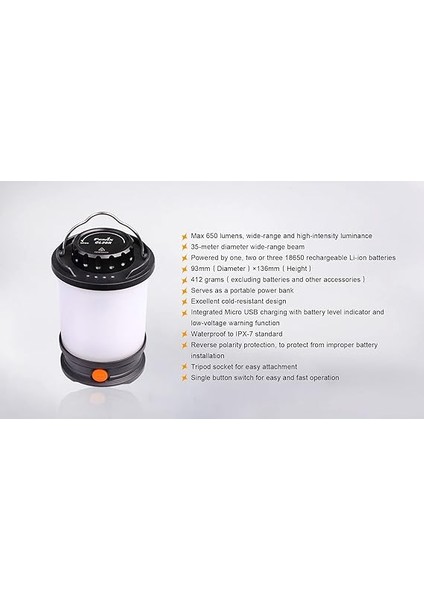 CL30R Kamp Lambası 650 Lümen indirimleri