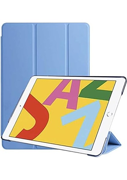 iPad 10.2 Inç (7.nesil) Tablet Uyumlu Kılıf Smart Cover Standlı Slim Tablet Uyumlu Kılıfı - Mavi